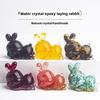 Crystal Rabbit Figurine Gift For Home Office Decor With Natural Gemstone Material