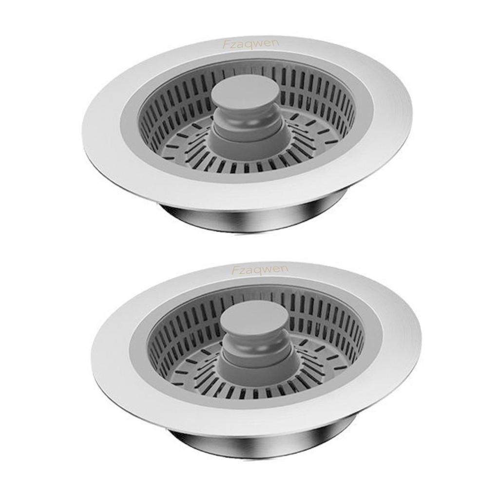 Kitchen Sink Strainer and Stopper Combo Drain Cover Anti Clogging Metal Accessories Practical Effectively Popup Sink Stopper