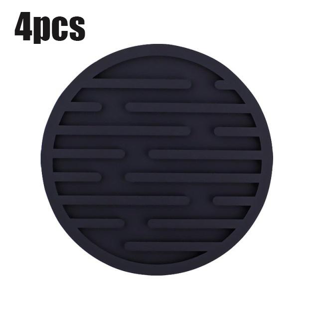 1/2/3/4Pcs Round Silicone Coaster Tabletop Protection Heat Resistant Rubber Coffee Cup Mat Hot Drink Holder Kitchen Accessories