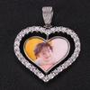 Rotatable Double-Sided Heart Photo Pendant Necklace with Zirconium Inlay - Yunyi Jewelry