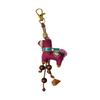 Cute Retro Pony Keychain Fabric Embroidered Key Holder Handmade Elephant Pony Pendant Gift