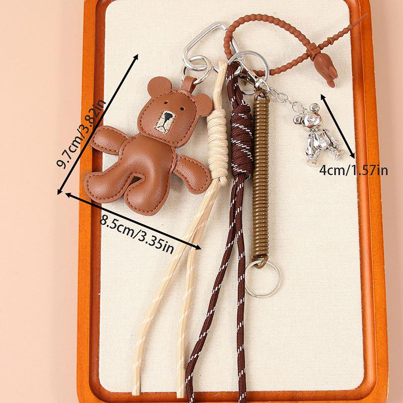 Yogodlns Faux Leather Cute Bear Mini Backpack Hanging Handbag Pendant Bag Pendant Bags Accessories