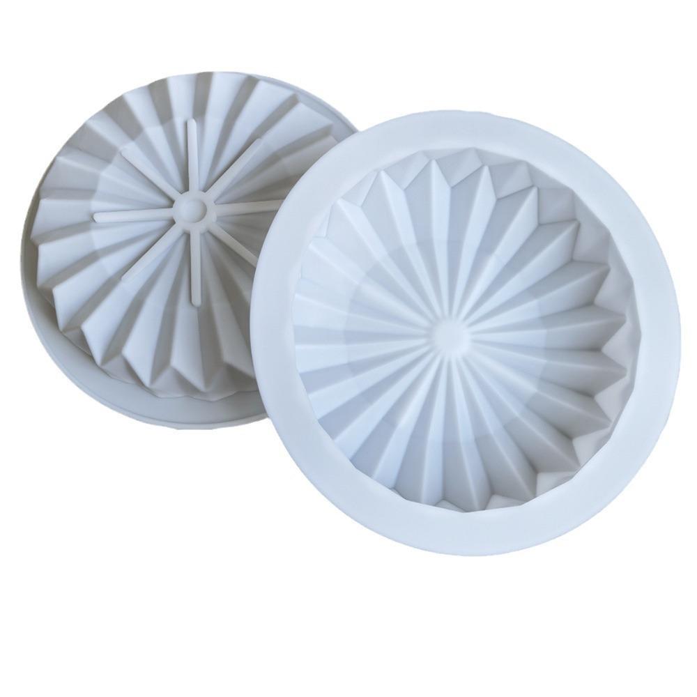 1 Pc 15 Pleated Chocolate Chips Pleated Silicone Mousse Mold, Round Origami Cake Edge Decoration DIY Baking