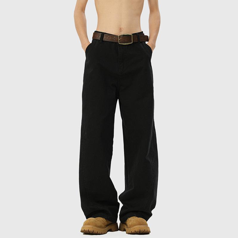 

Overalls Men s Straight-leg Loose Spring New Casual Versatile Floor-length Long Pants M чорний
