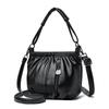 Women's Ruched Design Crossbody Bag Shoulder Bag Stylish Faux Leather Casual Bucket Bag