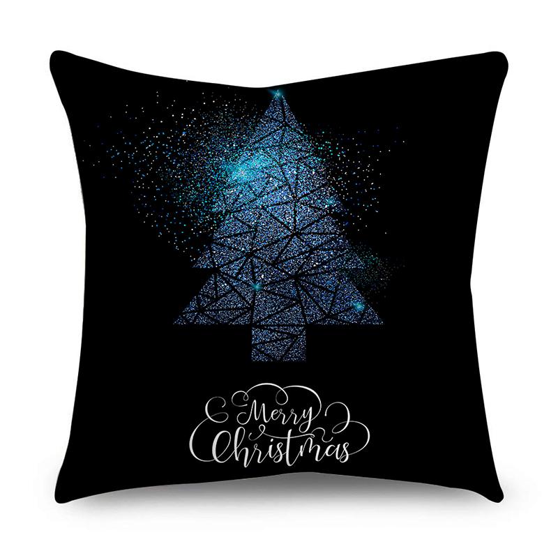 Christmas Decorative Polyester Cushion Cover For Home Tree Gifts Printed Pillow Cover Pillow Case Home Decor Xmas Decoration