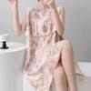 Ethnic vest women's nightgown summer thin cotton and silk loose artificial cotton loungewear casual suit thin skirt