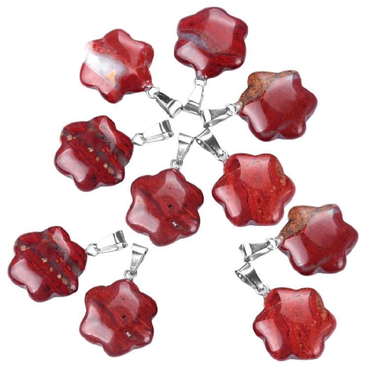 Artistic Crafted Flower Crystal Pendant Set Natural Stone Flower Pendant Charm For Handmade Jewelry And Necklace