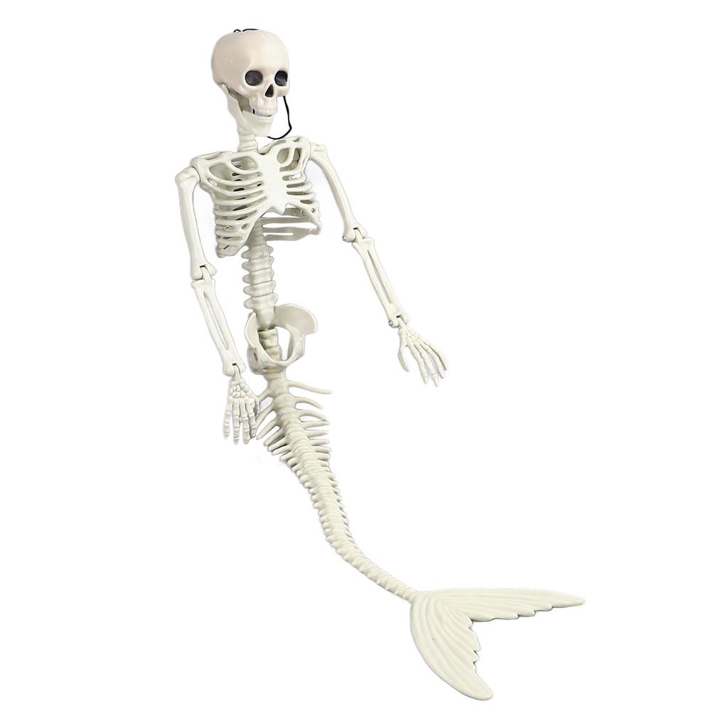 V životní velikosti Kostra mořská panna Halloween Venkovní dekorace Pohyblivé pohyblivé klouby Realistické celé tělo
