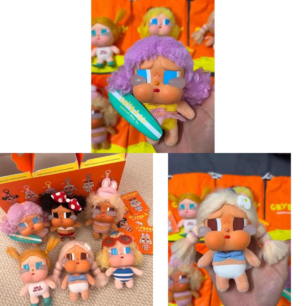 Cry Baby Plush Keychain With Surfboard Design For Summer Beach Accessory
