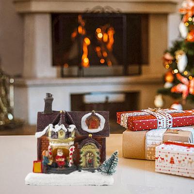 Christmas Scene House with Illuminated Features for Winter Decor