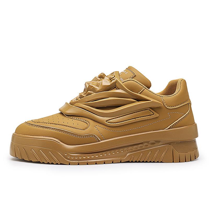 

Men s shoes spring new glossy Korean version trend board shoes street tide with Hong Kong style sports shoes men s student casual shoes 44 світло-коричневого кольору