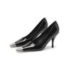 Spot A-202 Park Caiying Same 2025 Commuter Style Fashionable and Versatile Black Sexy Stiletto High Heels Single Shoes
