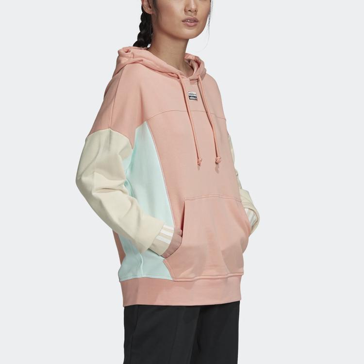 Adidas Casual Sport Color Block Pullover Hoodie Women Hoodies Light-Pink GD3076
