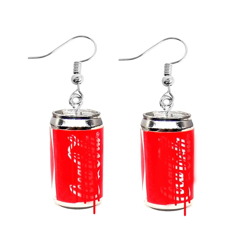 Women Earring Resin Drop Funny Custom Cute Girls Eardrop Kids Chocolate Strawberry Hamburger Dog Mushroom Broccoli Coffee