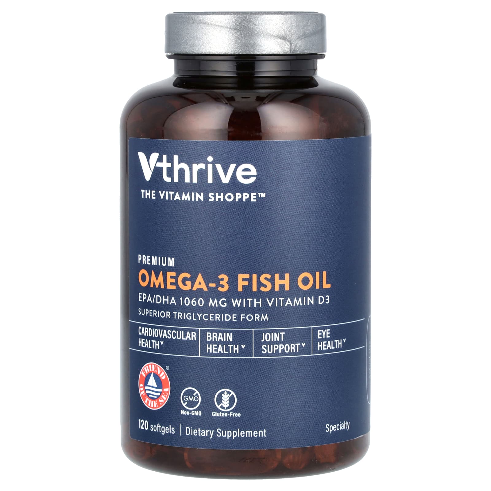 

Premium Omega 3 Fish Oil, 120 Softgels