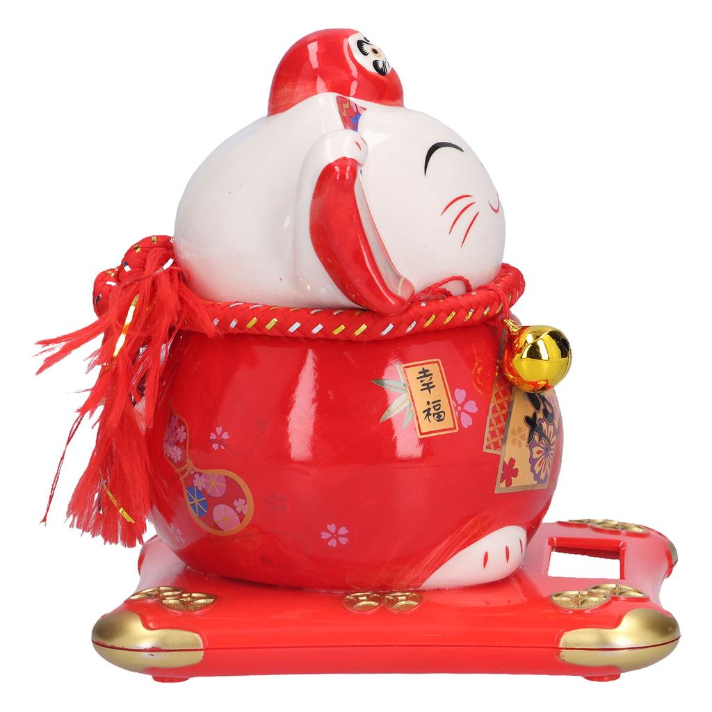 6in Fortune Cat Ceramic Waving Lucky Cat Ornament Home Decoration for Bedroom Car OfficeType 1