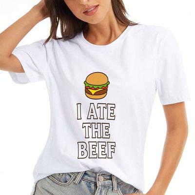 Burger I Ate The Beef Wounisex's Cotton T Shirt, Premium Cotton Print, Durable, Casual Fashion. This Comfy And Stylish Tee Features A Funny Burger Gra