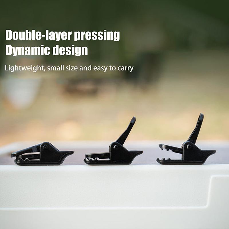 Tarp Clips 10-Pack Black Crocodile Clip Small Outdoor Camping Awning Point Hook Tent Windbreak Clamp