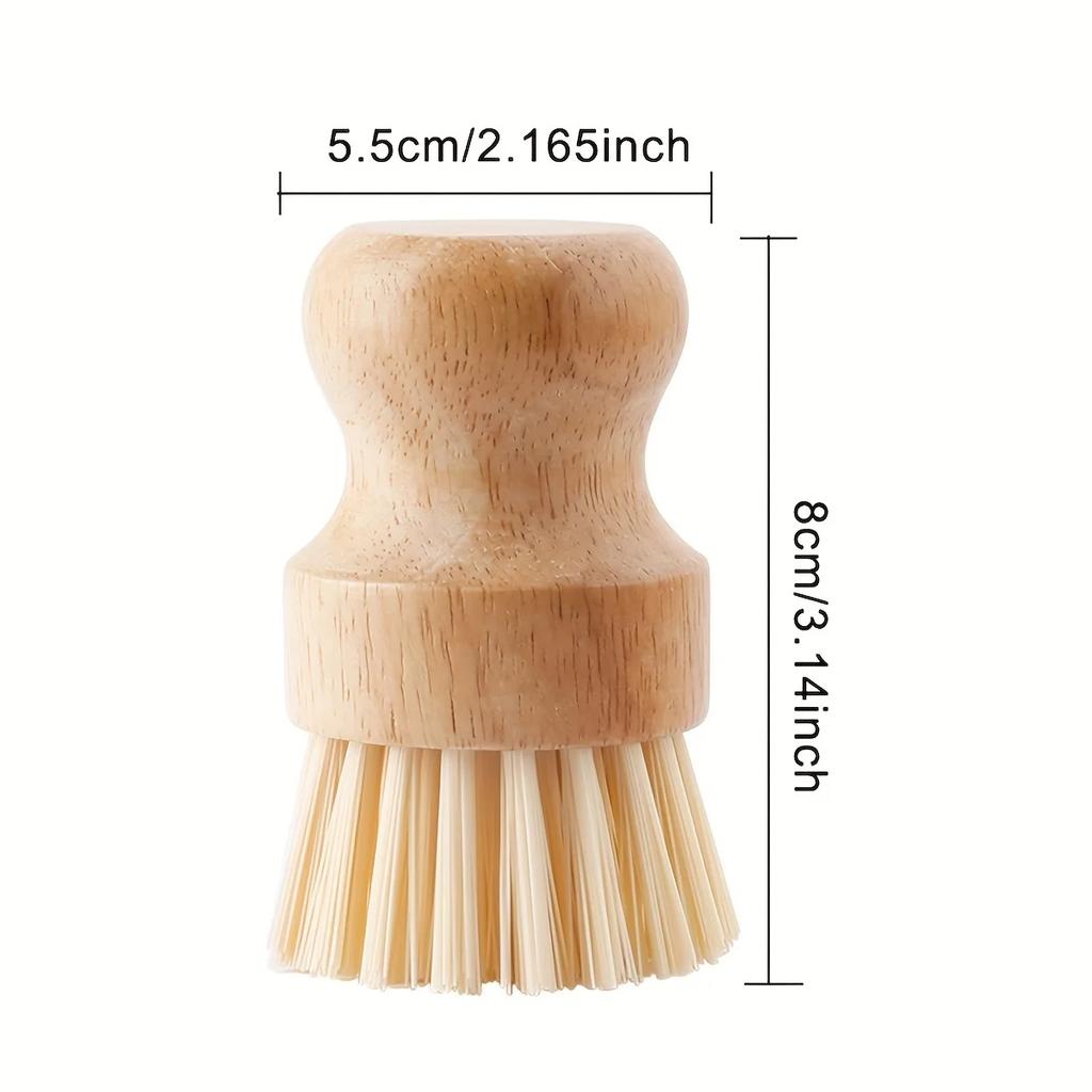 1PC-Kitchen Cleaning Brush Wooden Dish Brush with Natural Sisal and Coconut Durable Portable Eco Friendly Zero Waste