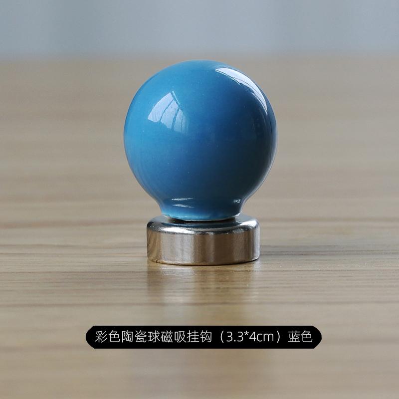 Colorful Ceramic Powerful Magnetic Hook Entrance Door Decoration Refrigerator Magnetic Sticker Non-perforated Spherical Decor