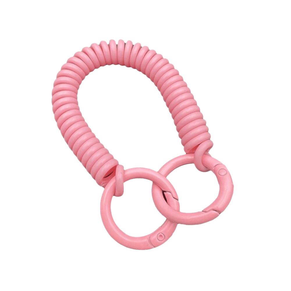 Colorful Retractable Keychain Spring Rope Anti-Lost Card Holder Strap Spiral Phone Lanyard Student