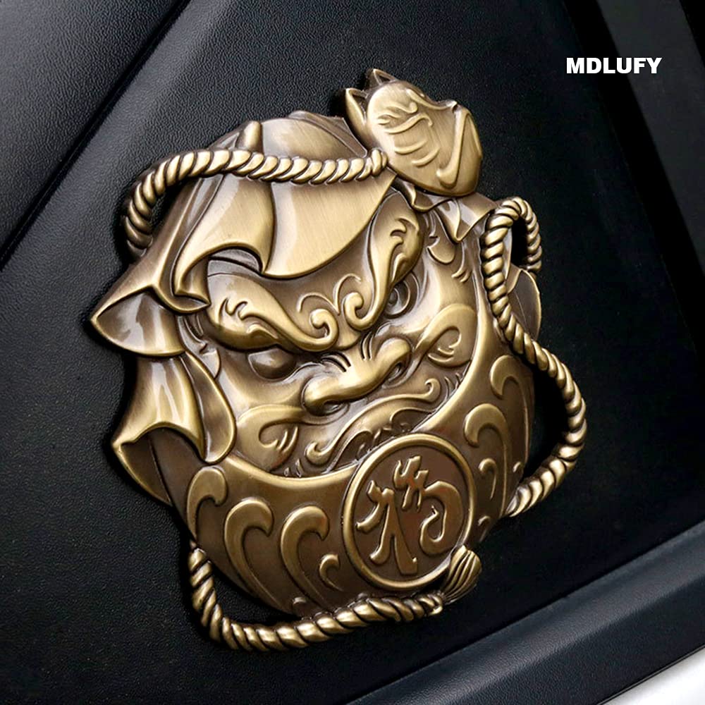 MDLUFY Car Emblem 3D Daruma Car Label Metal Car Sticker JDM Modified Vehicle Sign