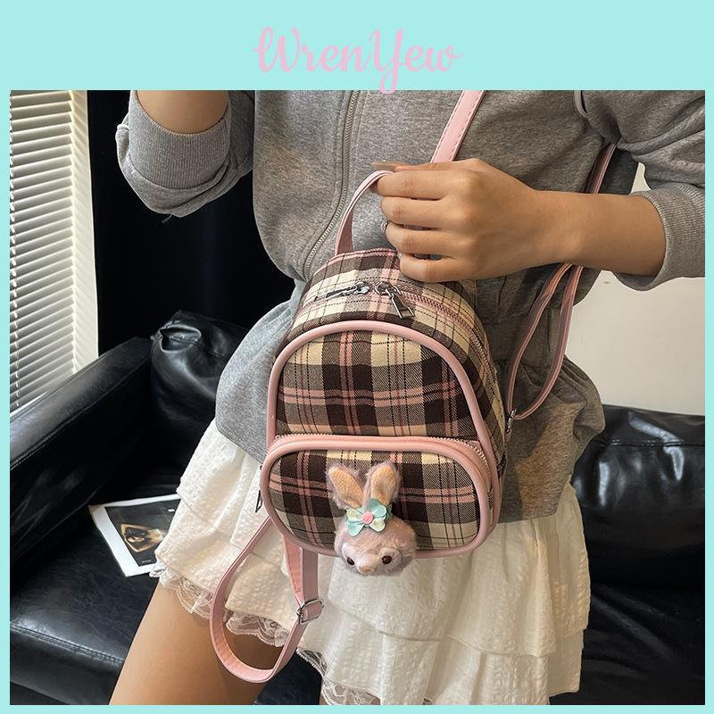 Shelliemay Duffy Simple Plaid Lightweight Canvas Bag For Daily Use And Student Commuting