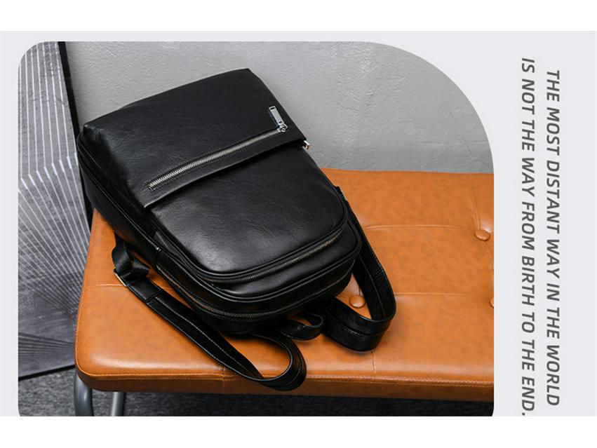 Men's Large-Capacity Laptop Backpack with Double Shoulder Straps