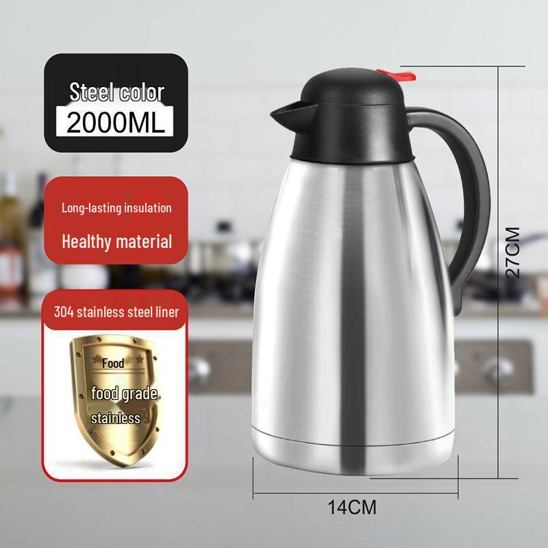 

304 Stainless Steel Large Capacity Thermos Flask for Home, Dorm, or Commercial Use 2.0L