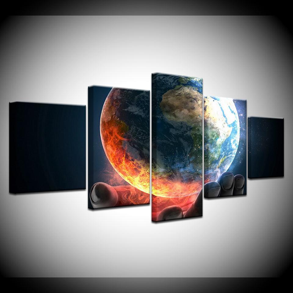 Human Induced Disasters 5 Piece Wallpapers Modern Modular Poster Art Canvas Painting for Living Room Home Decor