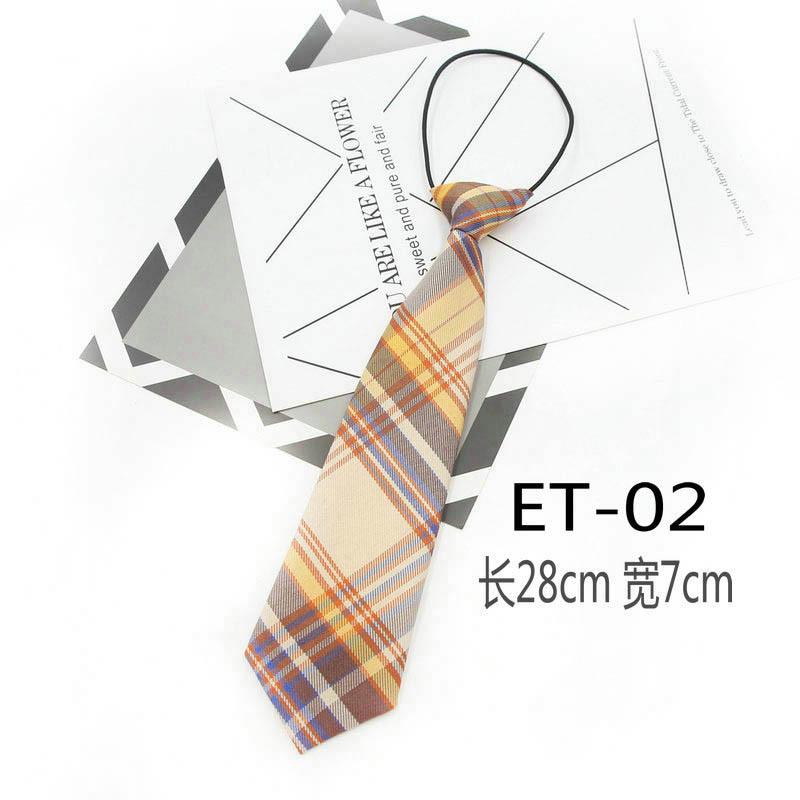 Ins Plaid Cotton Tie, Women'S Uniform College Style Rubber Band, Free Lazy Tie