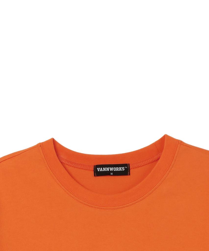 VANNWORKS Cat Short Sleeve T-Shirt (Vs0026) Orange/White