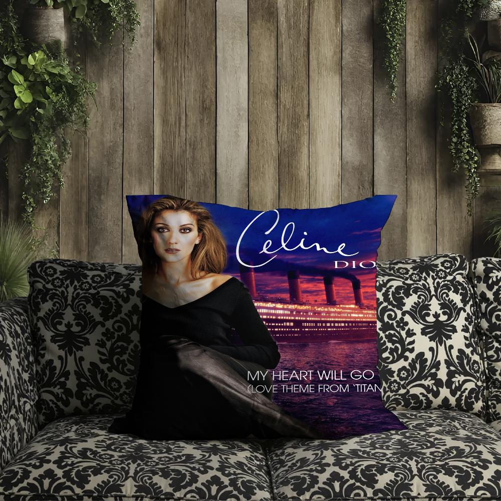 Album DionS cushion cover Pillow Cover Case C-Celine Singer Room Bedroom Sofa Living Backrest Car Square Headboard