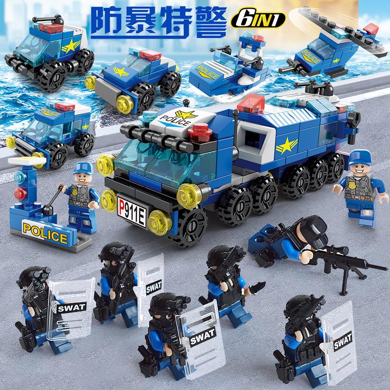 Building Block Military Minifigures Police Special Forces Minifigures Assemble Toys Year-Old Boy Birthday Model