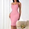 Women Solid Color Tight Sexy Hip Lift Suspender Dress Shaping Dress