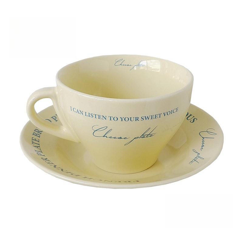 Coffee Mugs Ceramic Milk Tableware Tea Tools Cute Ins Korean Style Oatmeal Breakfast Drink Juice Tea Cup and Saucer Sets