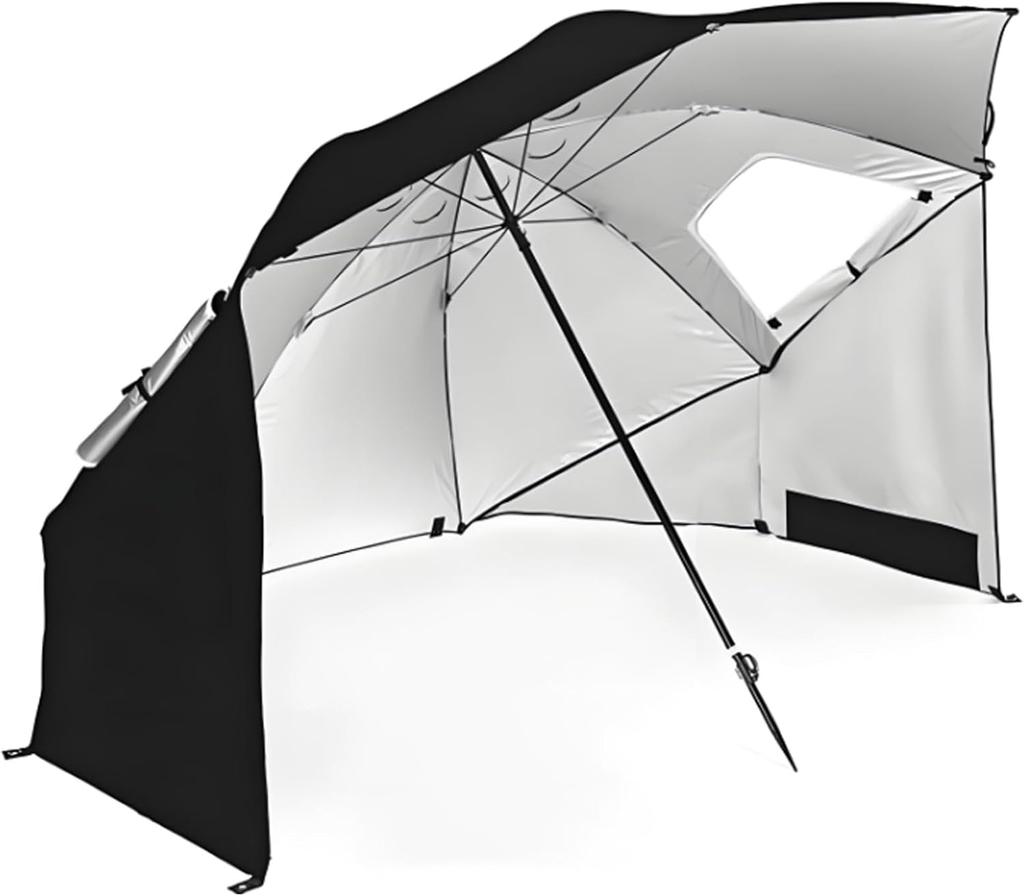 Windproof Beach Umbrella UPF 50+ With Sand Anchor & Tilt Portable Foldable Sunshade For Patio Garden Pool Backyard Lawn Outdoor