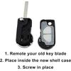 New 1x Car 2 Button Entry Remote Key Shell Cover with Blade VA2 for Citroen DS3 DS4