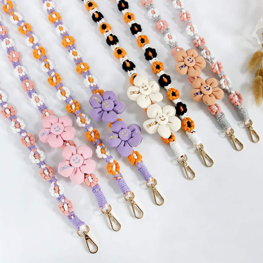 Bohemian Daisy Flower Woven Phone Lanyard - Colorful, Fashionable & Versatile
