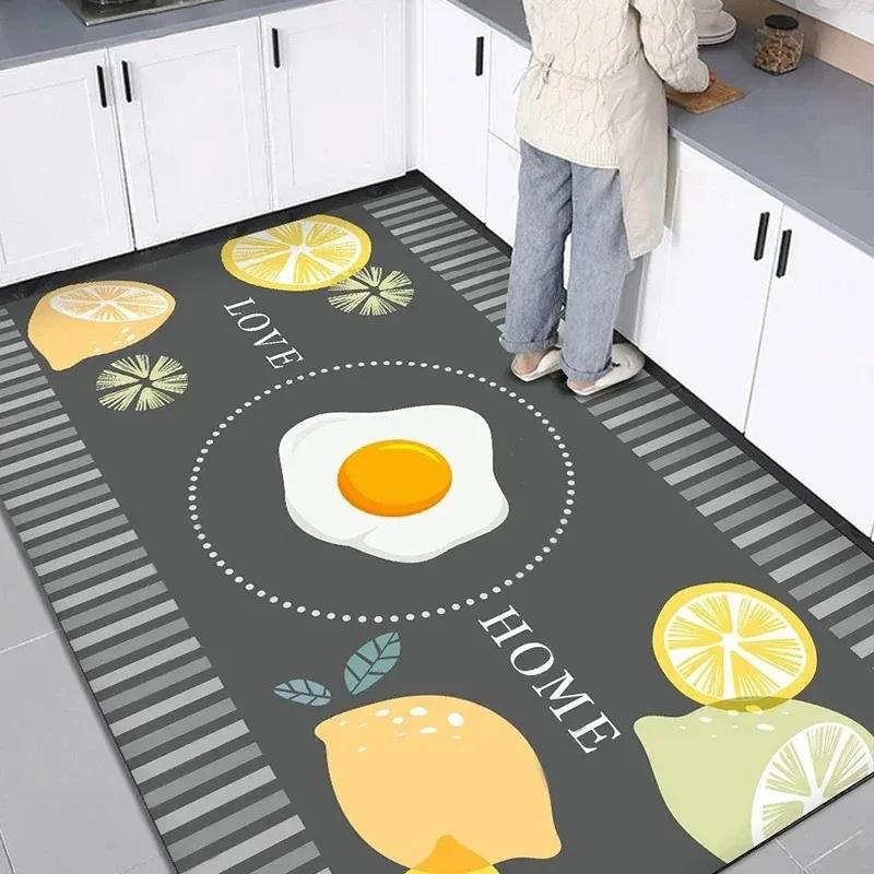 Kitchen Carpet Pvc Floor Mat Waterproof Non-slip Leather Mats Home Decoration Cartoon Rug Large Area Rugs Alfombra Cocina