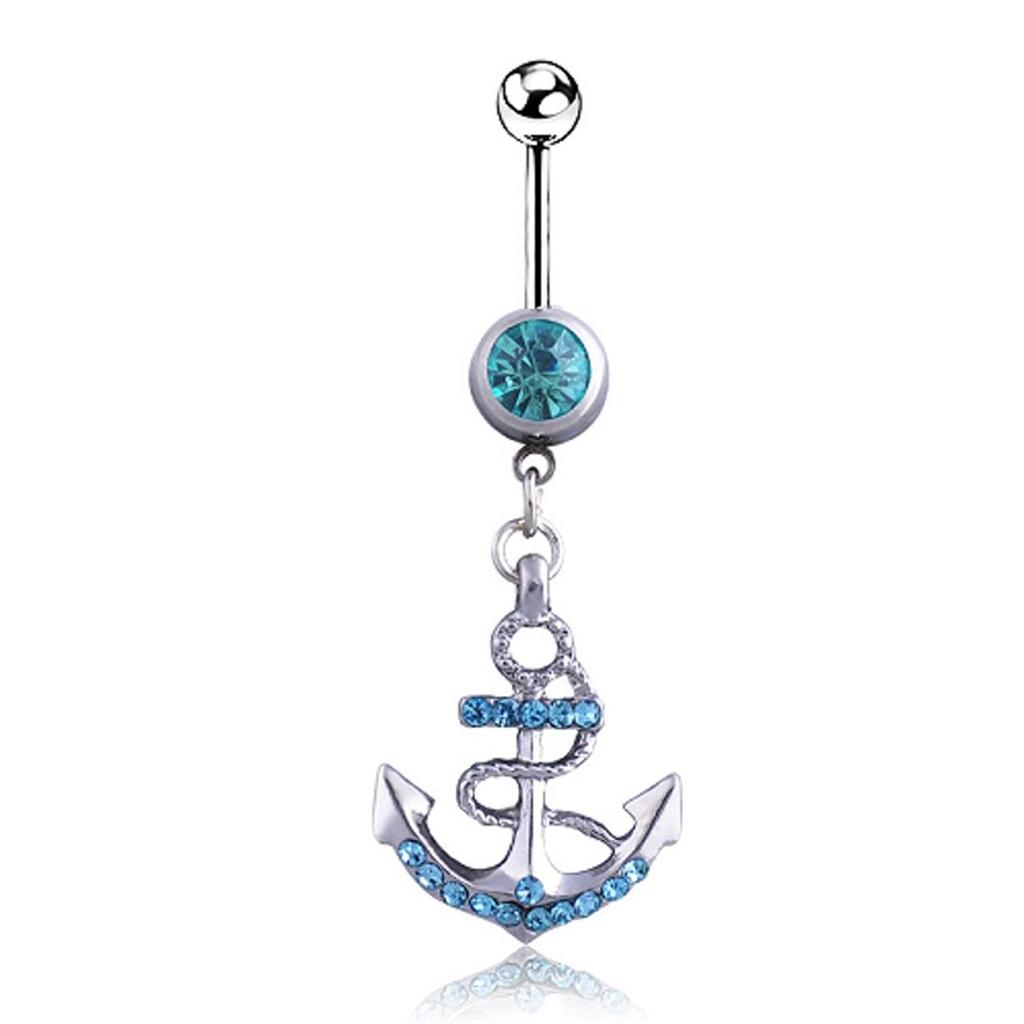Sexy Female Navel Ring Dolphin Shark Hippocampus Anchor Ocean Navel Buckle