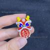 Elegant Red Pearl Festive Brooch: Lion Dance Pin for Women - Versatile and Stylish
