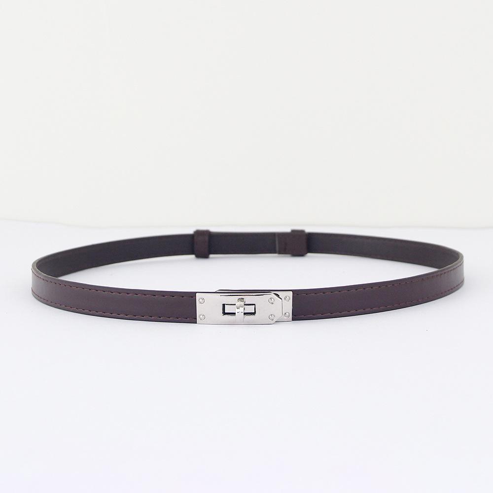 Women's Adjustable Thin Leather Belt - Versatile Korean Style Waist-Cinch for Dresses & Coats