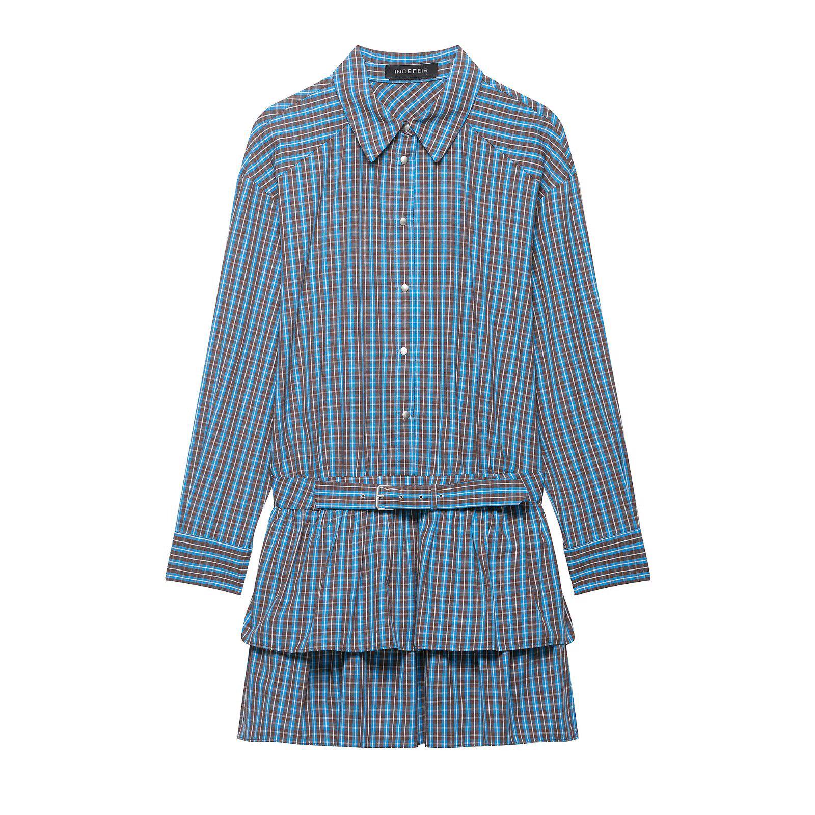 

PB&ZA 2026 European & American Style Plaid Short Dress with Layered Decoration Small
