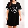 3D Print Dress Women's Pajamas Black Love Printed Short Sleeve Large Size T-Shirt Going Out & Wear Women's Pajamas At Home