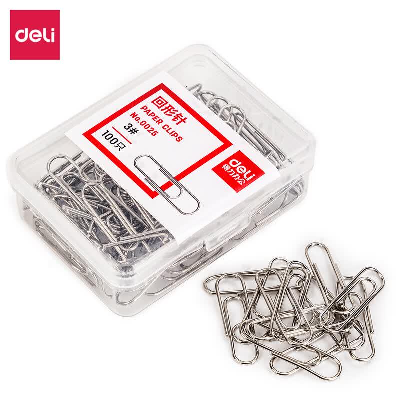 Deli 29mm Nickel-Plated Paperclips