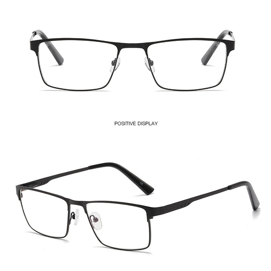 Men Square Metal Large Frame Reading Presbyopia Glasses Business Eyewear Diopters +1.25  To +6.0