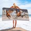 Cute Cartoon Cow Print Beach Towel Black and White Animal Polyester Quick Dry Bath Towel Summer Pool Swim Kids Girls Sand Free