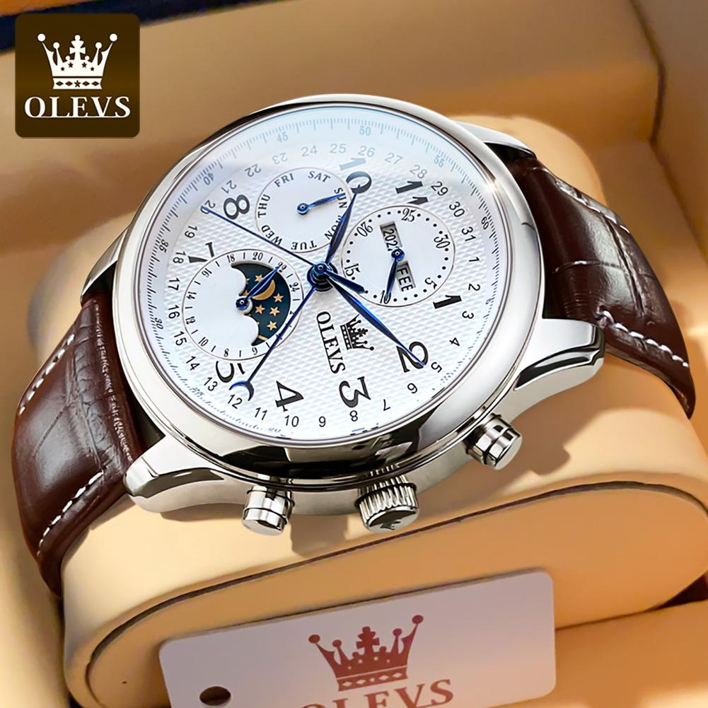 OLEVS 6667 Leuchtende Wasserdichte Automatische Herrenuhr Multifunktionale Mode Mechanische Uhr